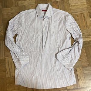 HUGO red label men’s dress shirt size 16 32/33 worn once white blue red stripe